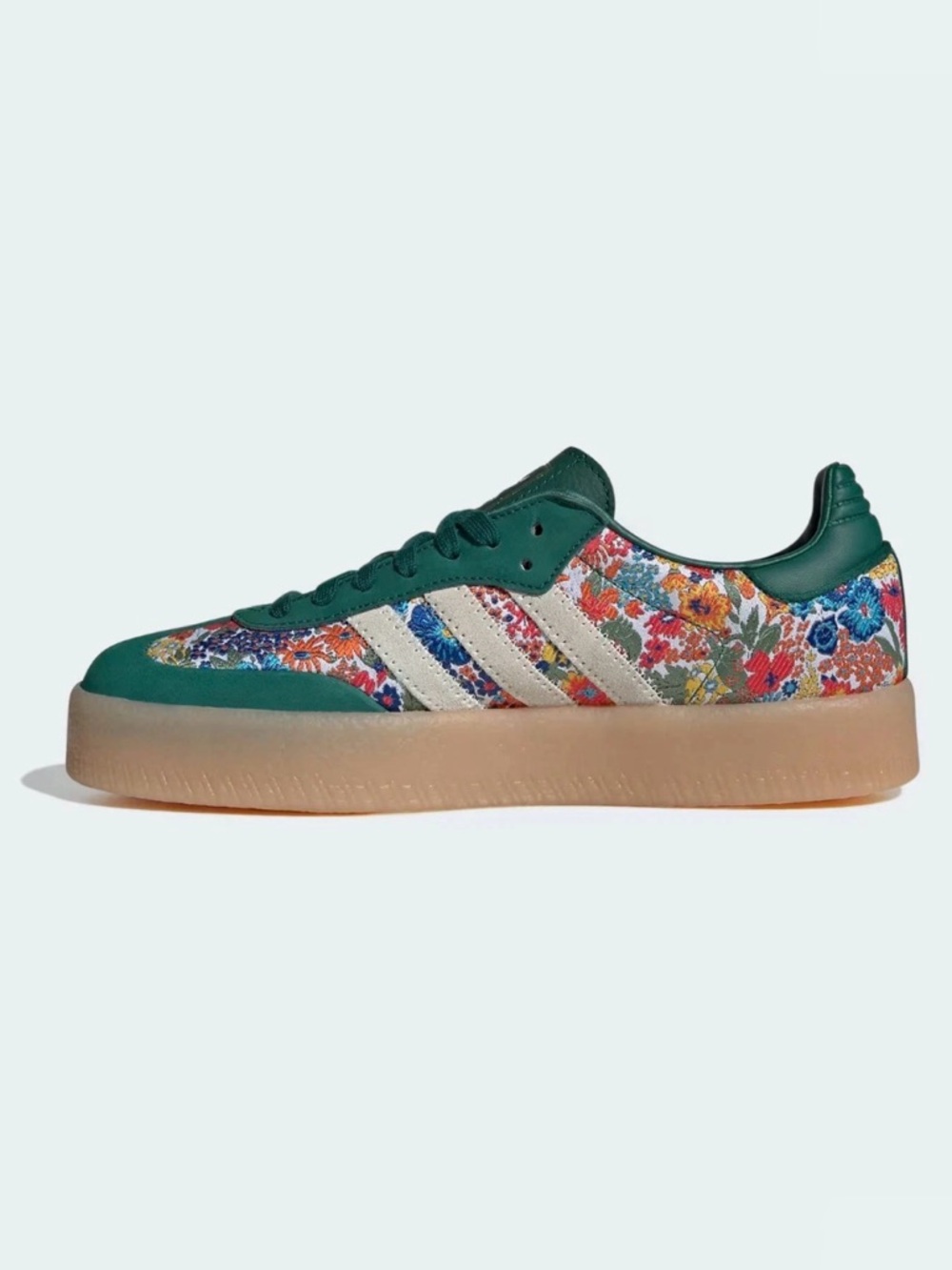 Adidas Sambae Liberty London Collegiate Green Floral Sambas 7 JH7289 - Picture 6 of 6